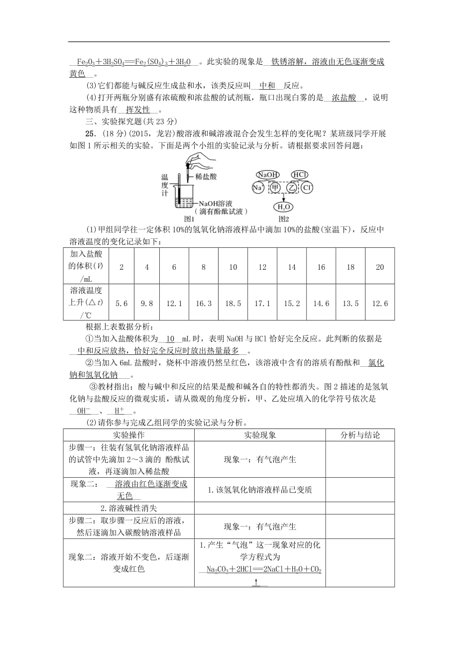 【练闯考】2016九年级化学下册 第十单元 酸和碱综合测试卷 新人教版.doc_第4页