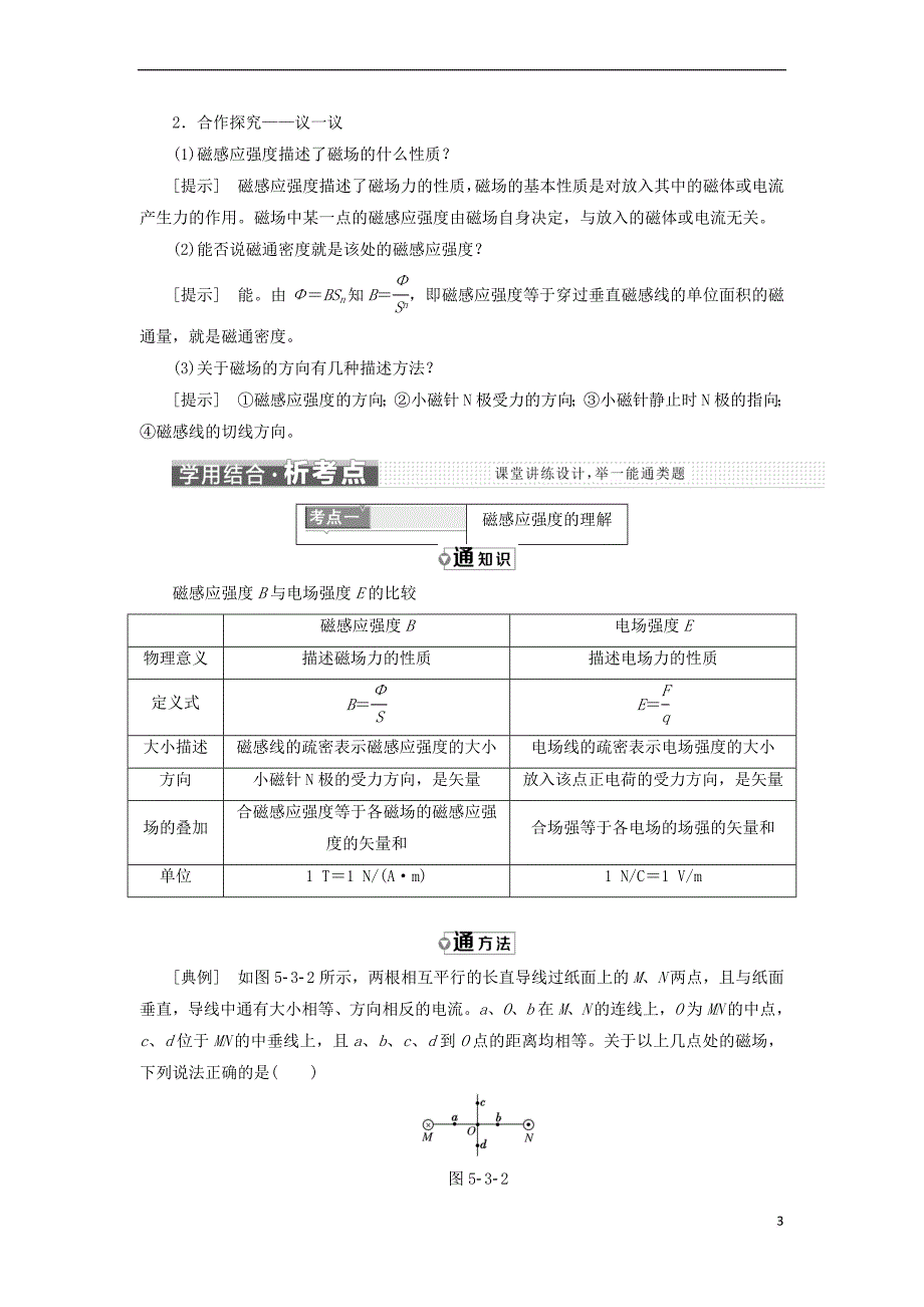 2017－2018学年高中物理 第5章 磁场 第3、4节 磁感应强度 磁通量 磁与现代科技教学案 鲁科版选修3-1_第3页