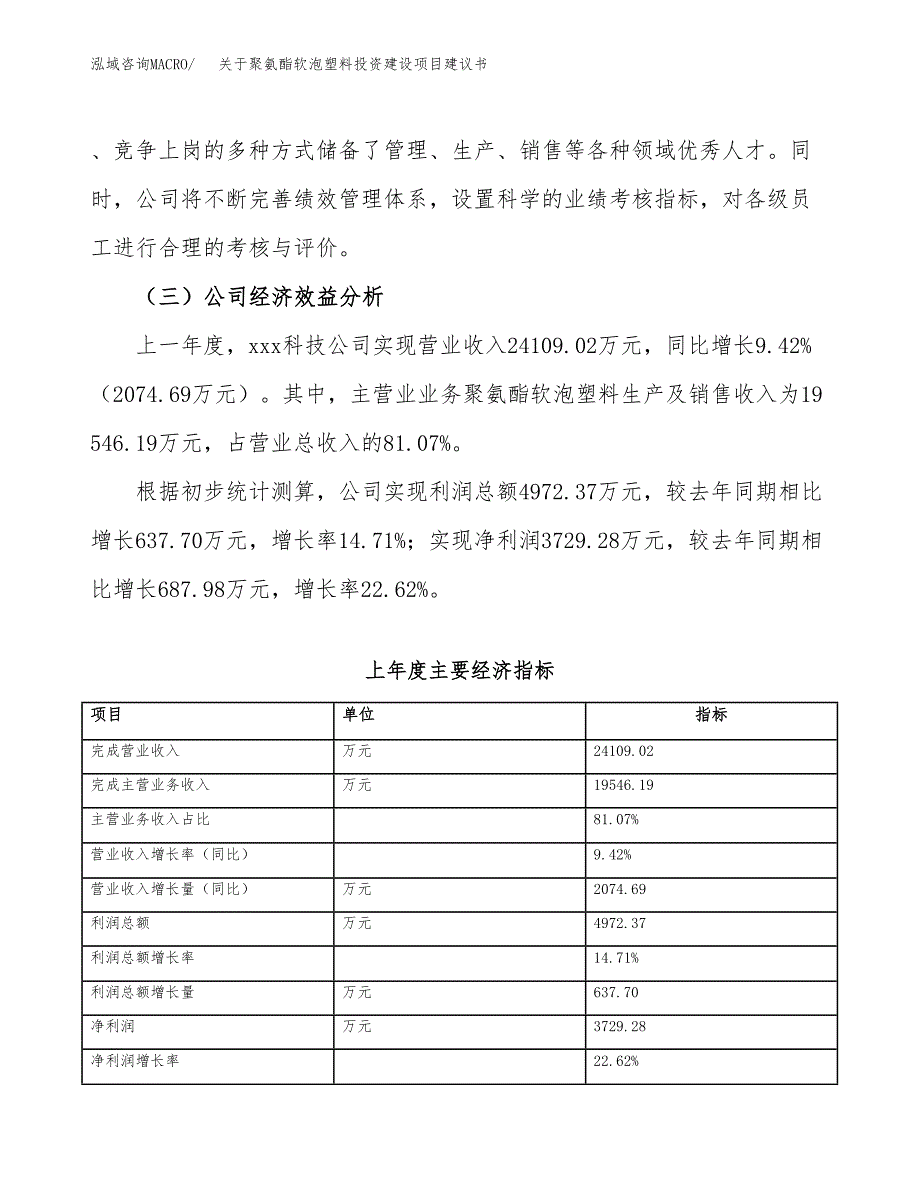 关于聚氨酯软泡塑料投资建设项目建议书范文（总投资16000万元）.docx_第3页