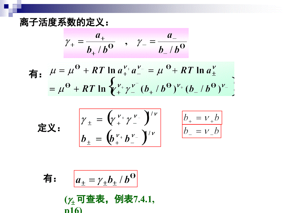 强电解质的平均离子活度和平均离子活度系数资料_第4页