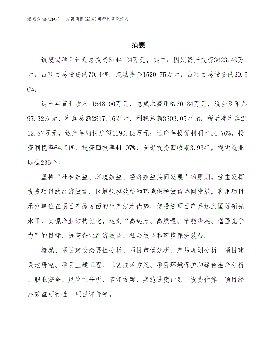 废锡项目(新建)可行性研究报告.docx_第2页