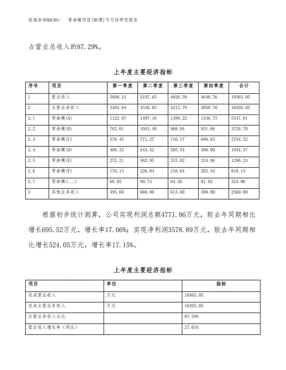 弯曲模项目(新建)可行性研究报告.docx_第5页