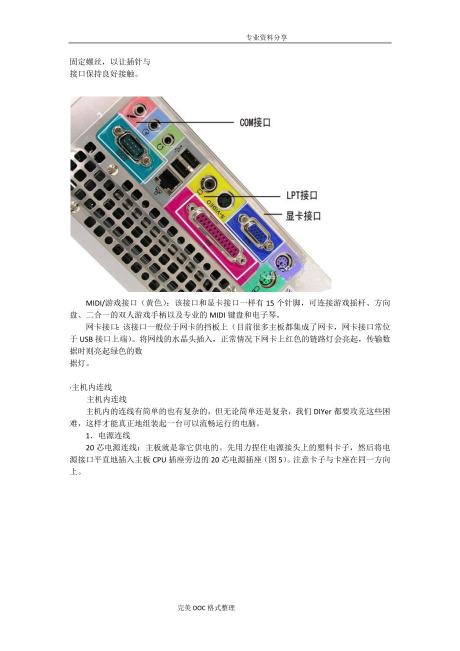 电脑组装各接口以与主机内部各种线的连接方法图解_第3页