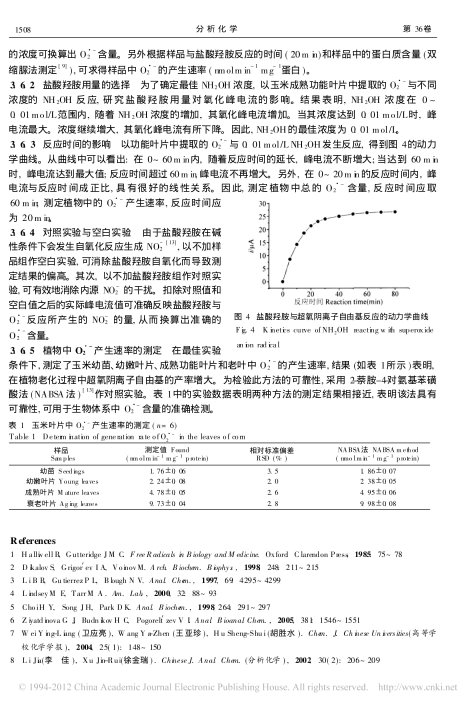 巯基乙胺修饰电极法测定植物体内超氧阴离子自由基资料_第4页