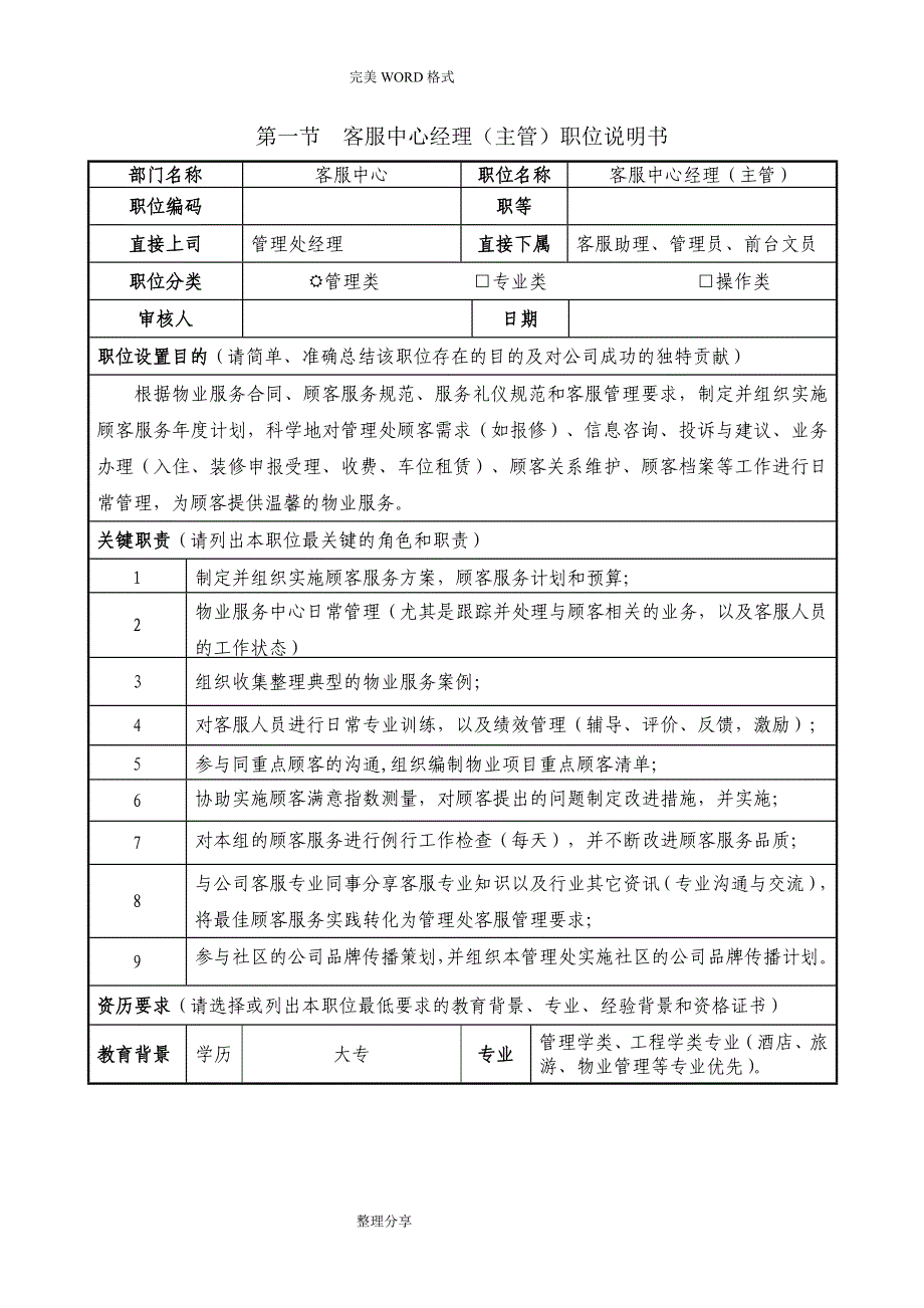 物业客服管理实施方案_第4页