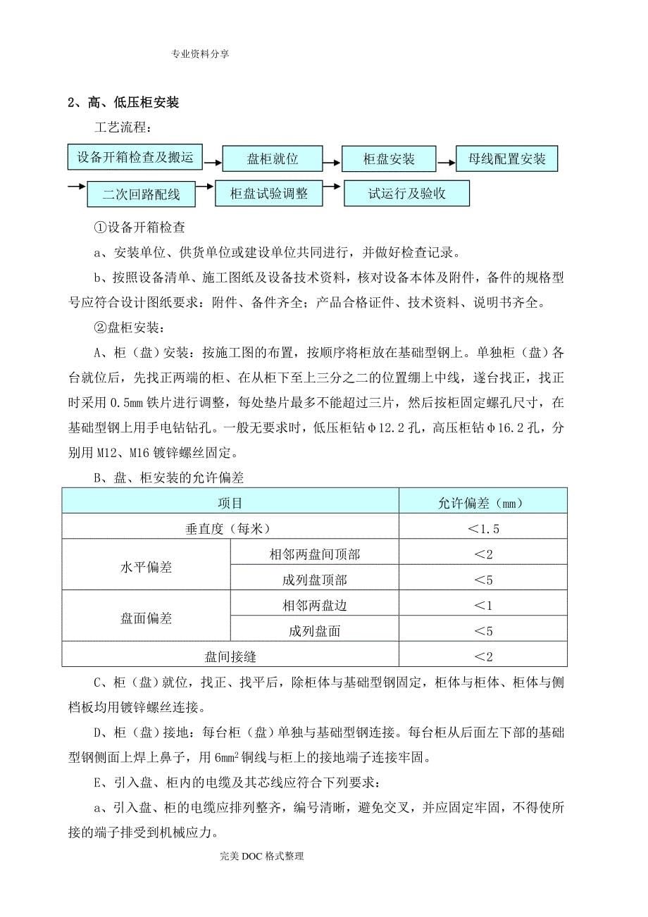 供配电工程施工组织方案方案说明_第5页