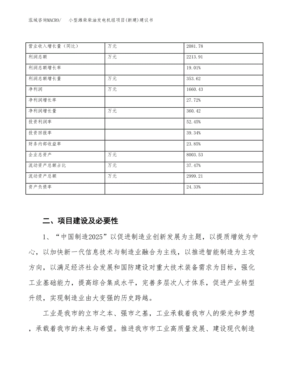 小型潍柴柴油发电机组项目(新建)建议书.docx_第3页