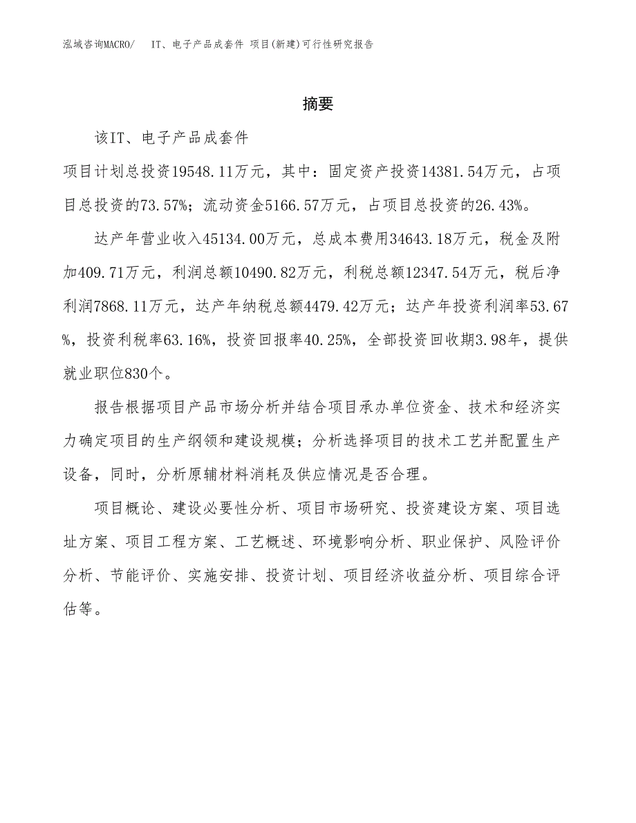 IT、电子产品成套件 项目(新建)可行性研究报告.docx_第2页