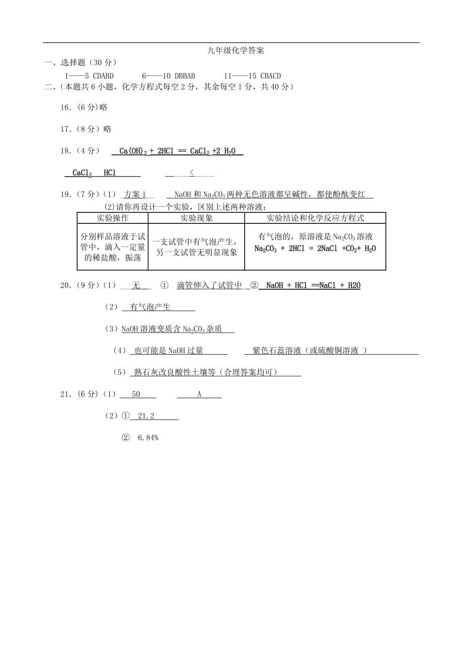 江苏省盐城市东台市第一教研片2016届九年级化学下学期第一次月考试题 新人教版.doc_第5页