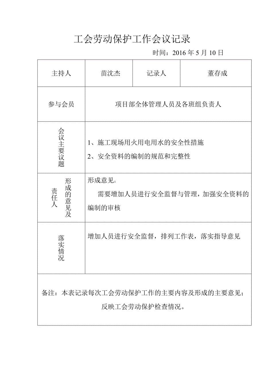 工会劳动保护工作会议记录资料_第5页