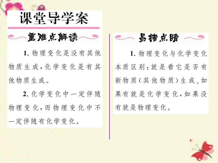 【名师测控】2016年秋九年级化学上册 第1单元 走进化学世界 课题1 物质的变化和性质 第1课时 化学变化和物理变化课件 （新版）新人教版.ppt_第2页