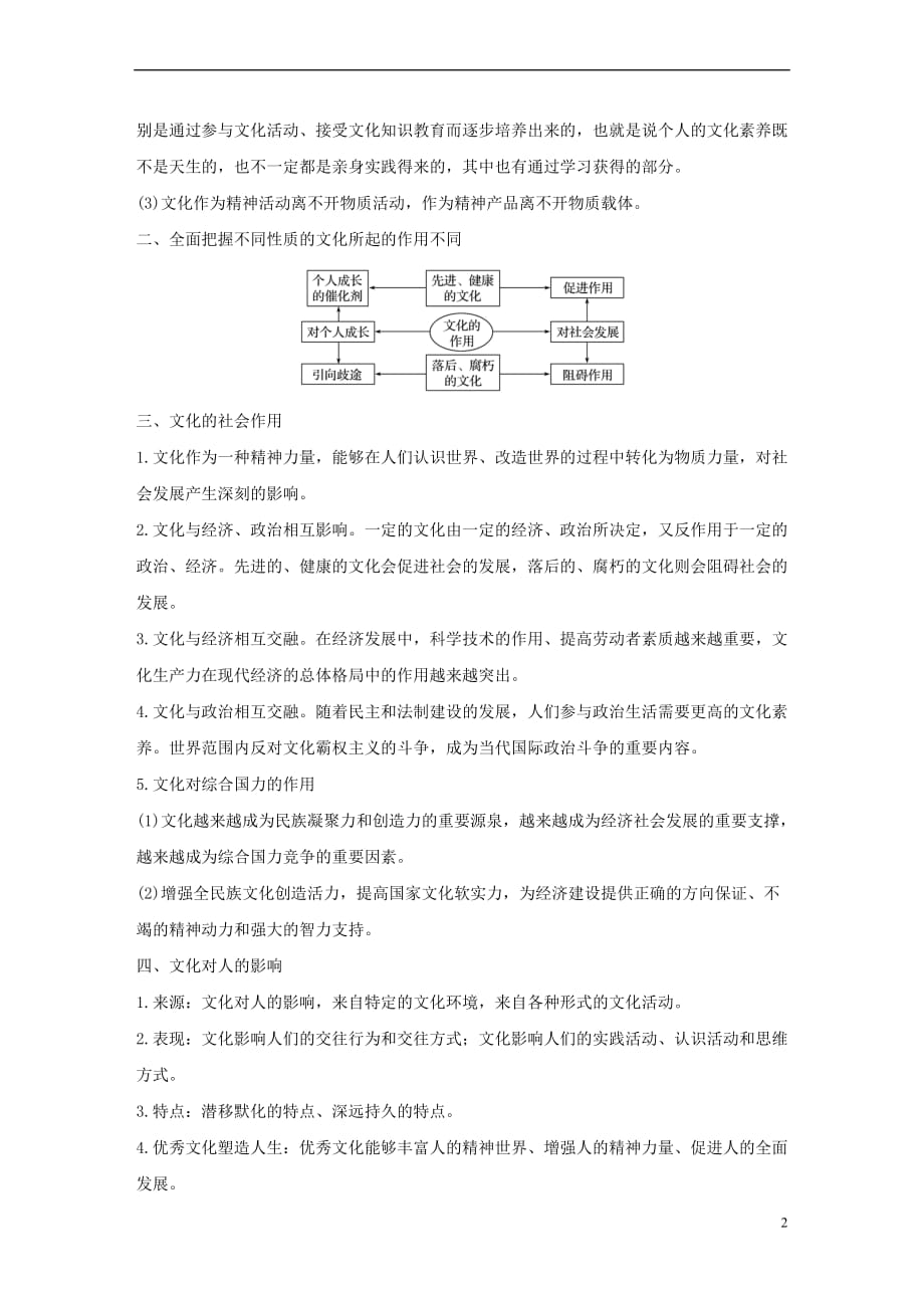 2017－2018学年高中政治 第一单元 文化与生活单元综合提升讲义 新人教版必修3_第2页