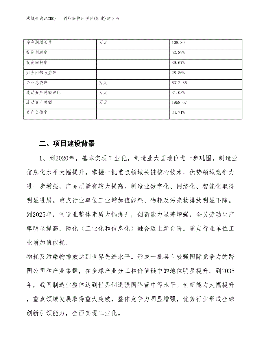 树脂保护片项目(新建)建议书.docx_第3页