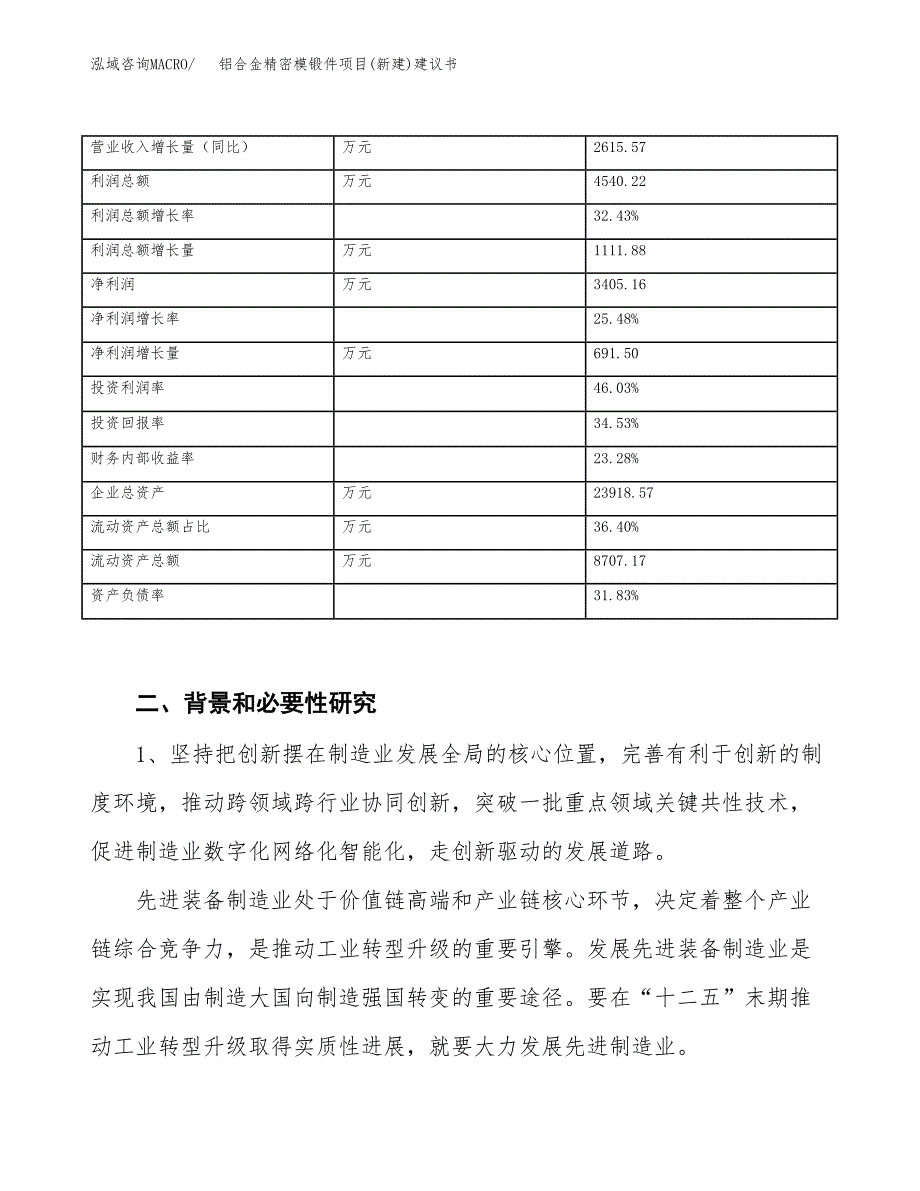 铝合金精密模锻件项目(新建)建议书.docx_第3页