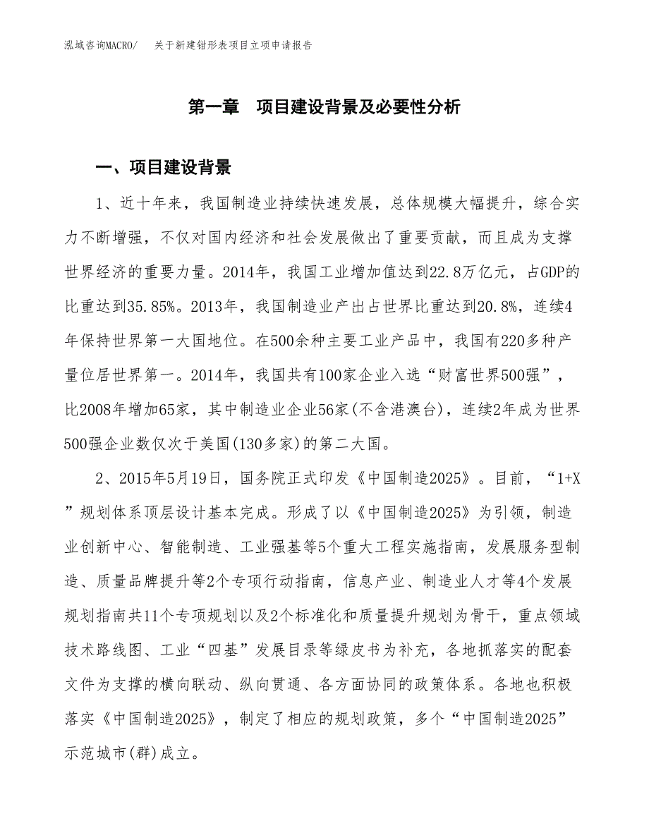 关于新建钳形表项目立项申请报告模板.docx_第2页