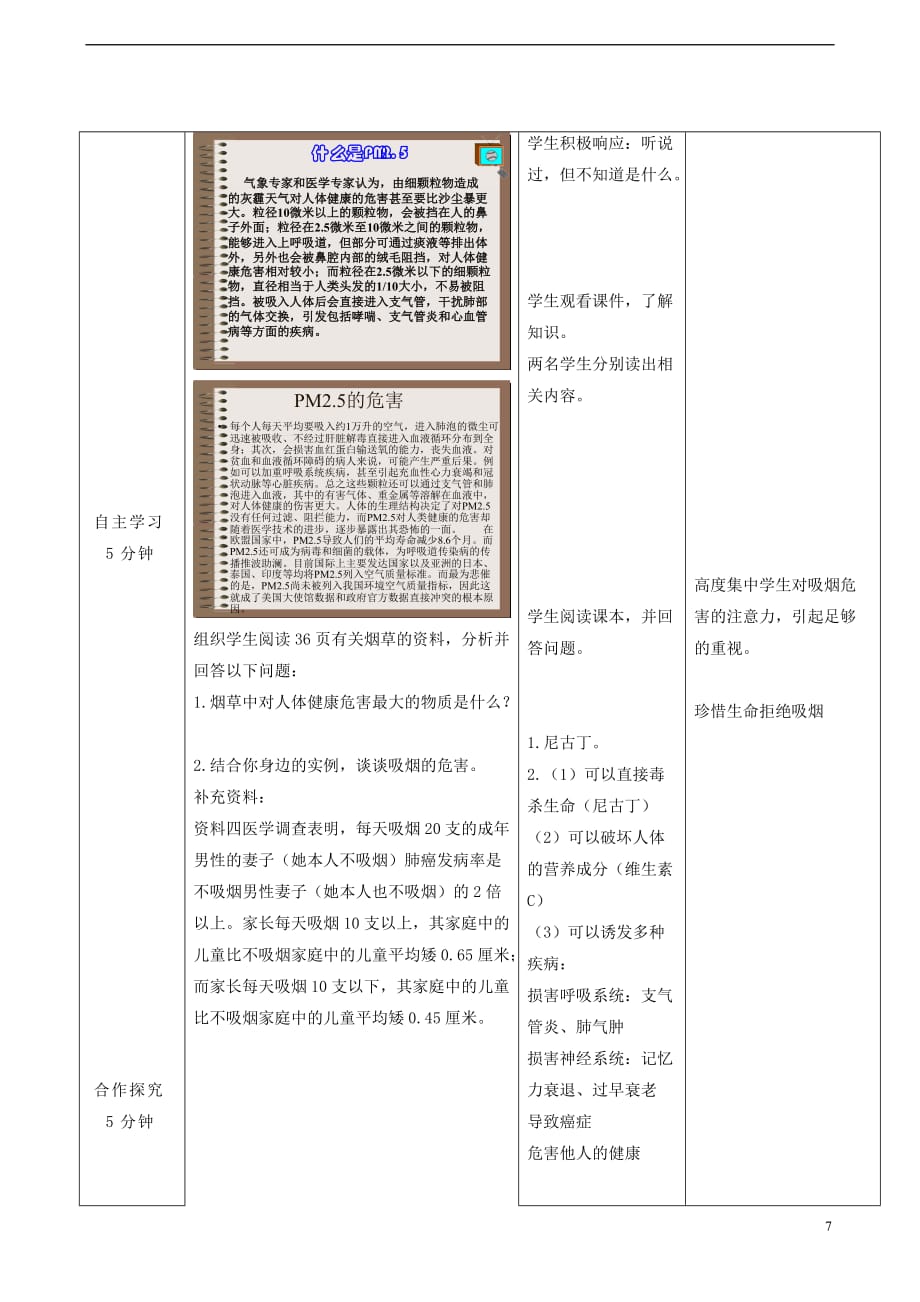 2017年春季七年级生物下册 3.2.3 呼吸保健与急救教案 （新版）济南版_第4页