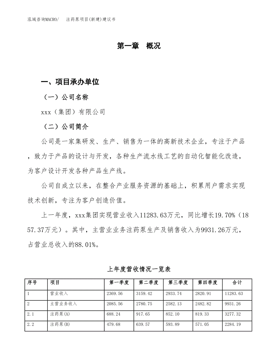 注药泵项目(新建)建议书.docx_第1页