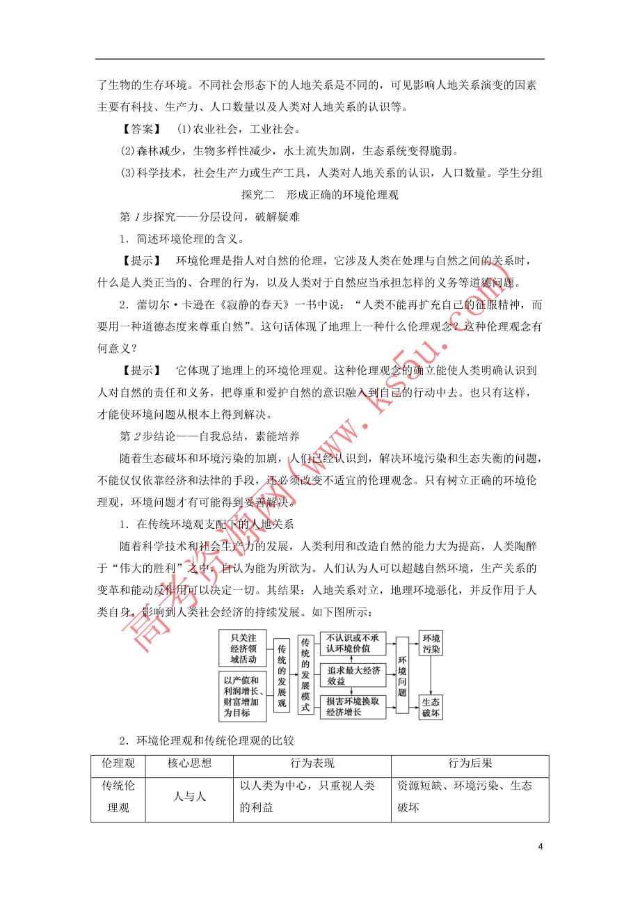 2017-2018年高中地理 第1章 环境与环境问题 第1节 人类与环境的关系学案 中图版选修6_第4页