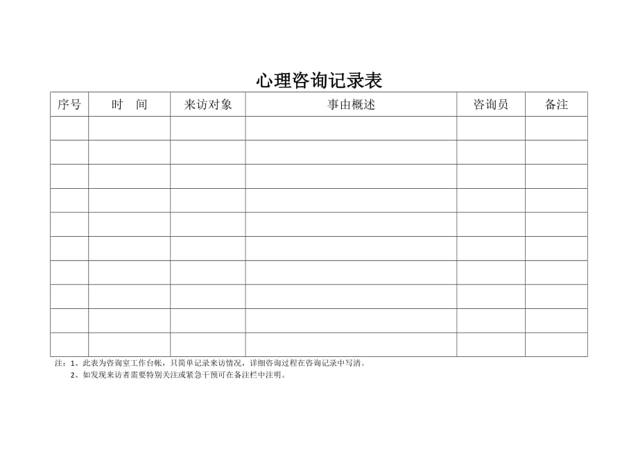 心理咨询室预约.登记表格与计划资料_第3页