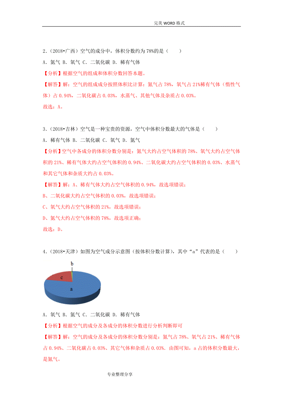 2018中考化学试题汇编_考点3_空气[,含解析]_第2页