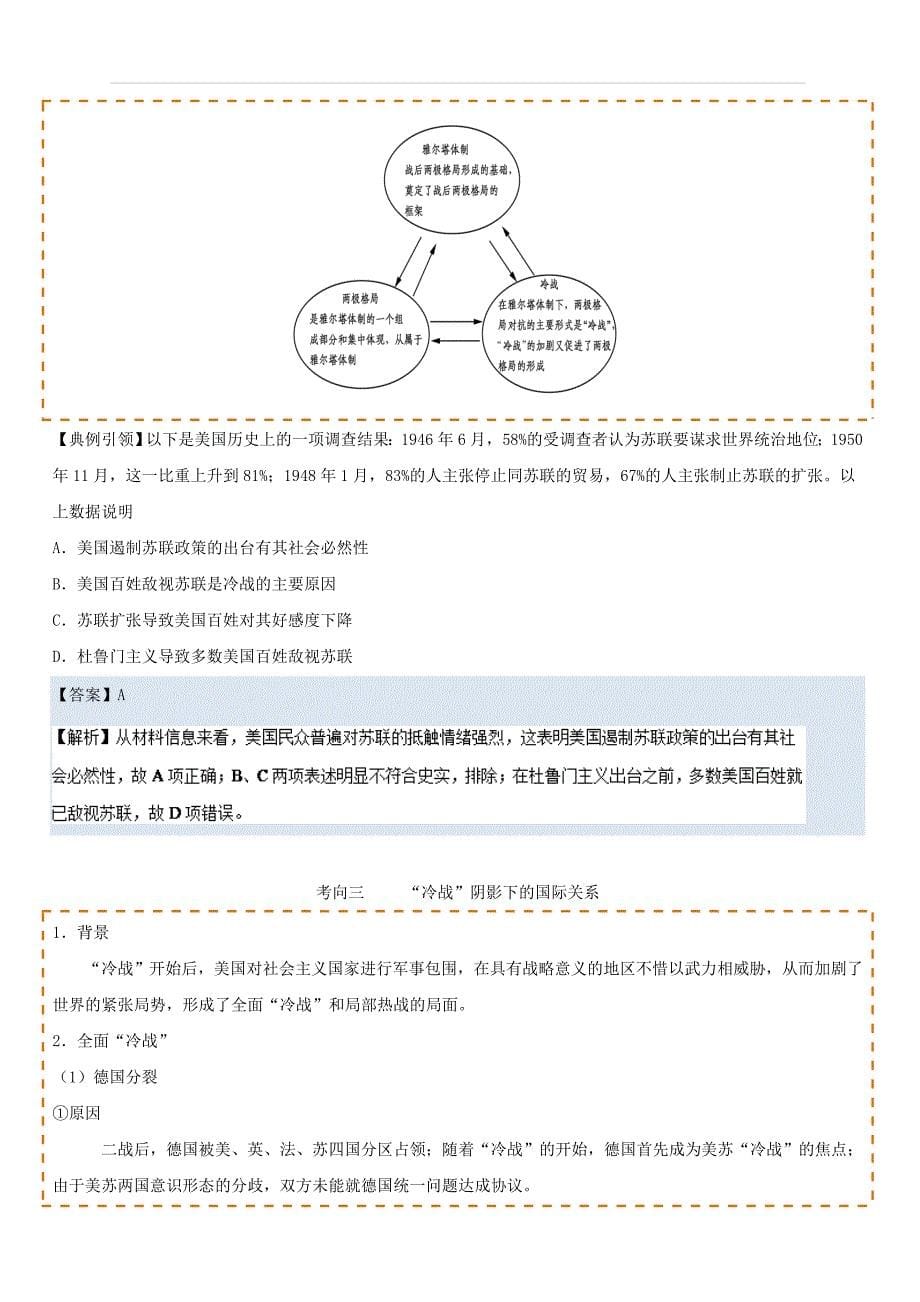 2019年高考历史考点一遍过考点13 二战后世界格局的演变 含解析_第5页