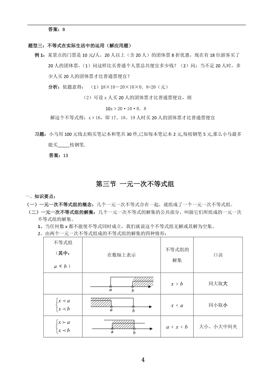 《不等式》考点及题型总结_第4页