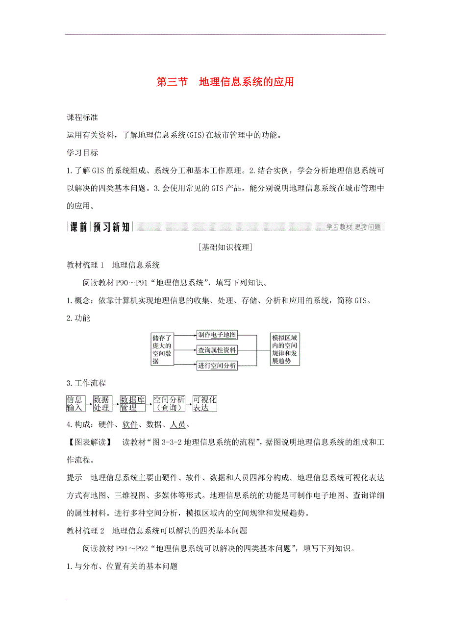 2018-2019版高中地理 第三章 地理信息技术的应用 第三节 地理信息系统的应用学案 中图版必修3_第1页