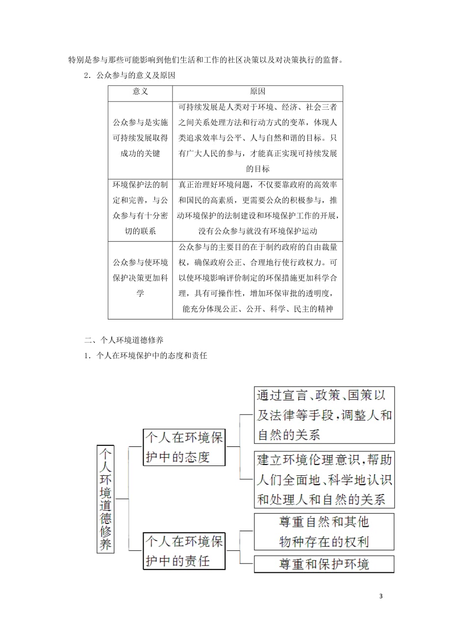 2018-2019学年高中地理 第五章 环境管理及公众参与 第三节 公众参与学案（含解析）新人教版选修6_第3页