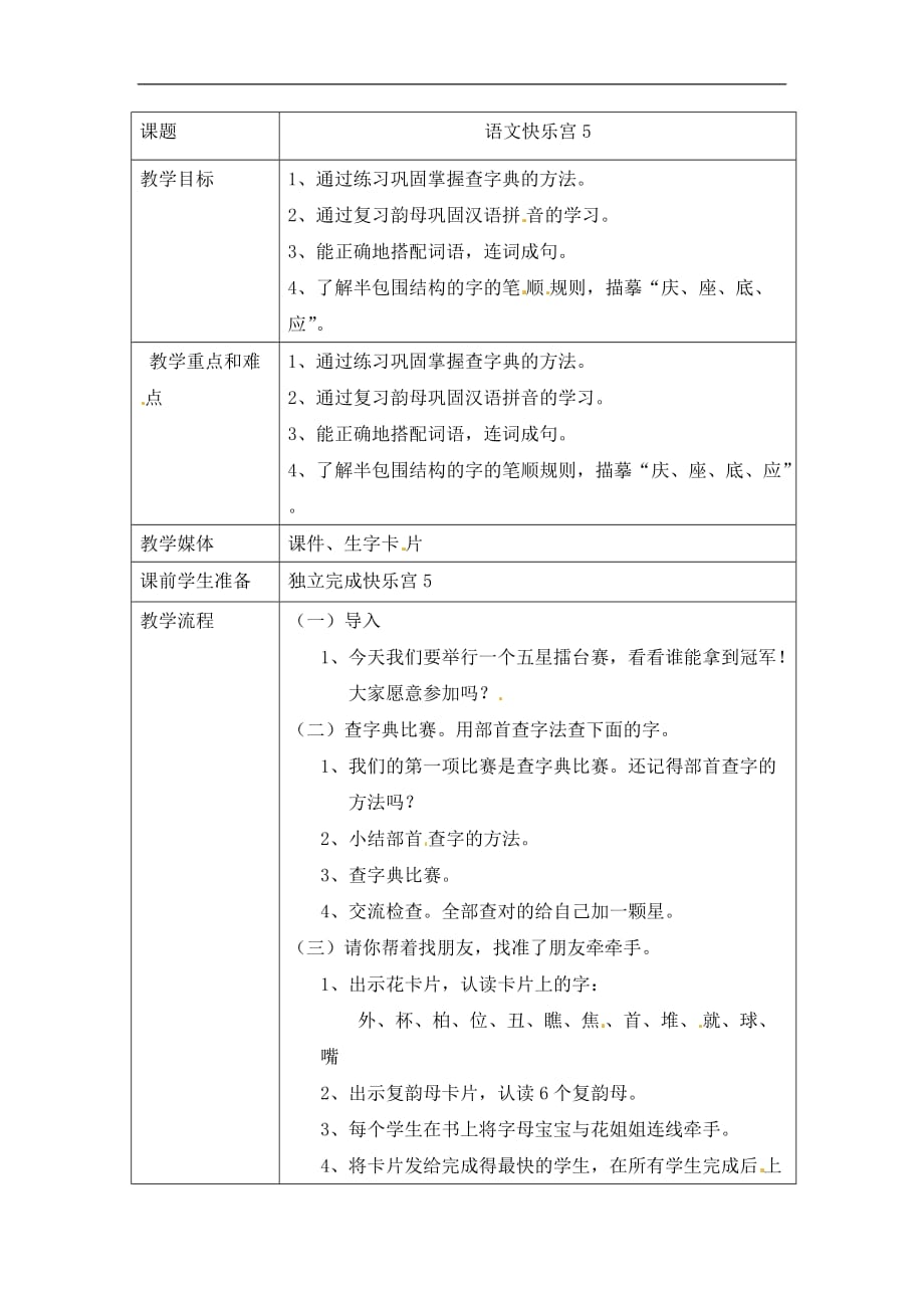 小学一年级下语文教案语文快乐宫5沪教版_第1页
