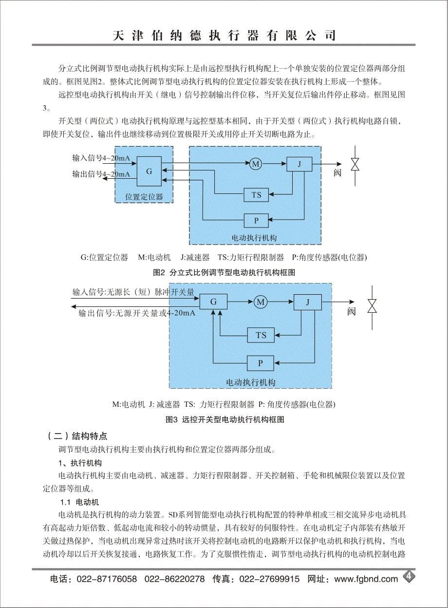 天津伯纳德执行器有限公司SD系列使用说明书_第5页