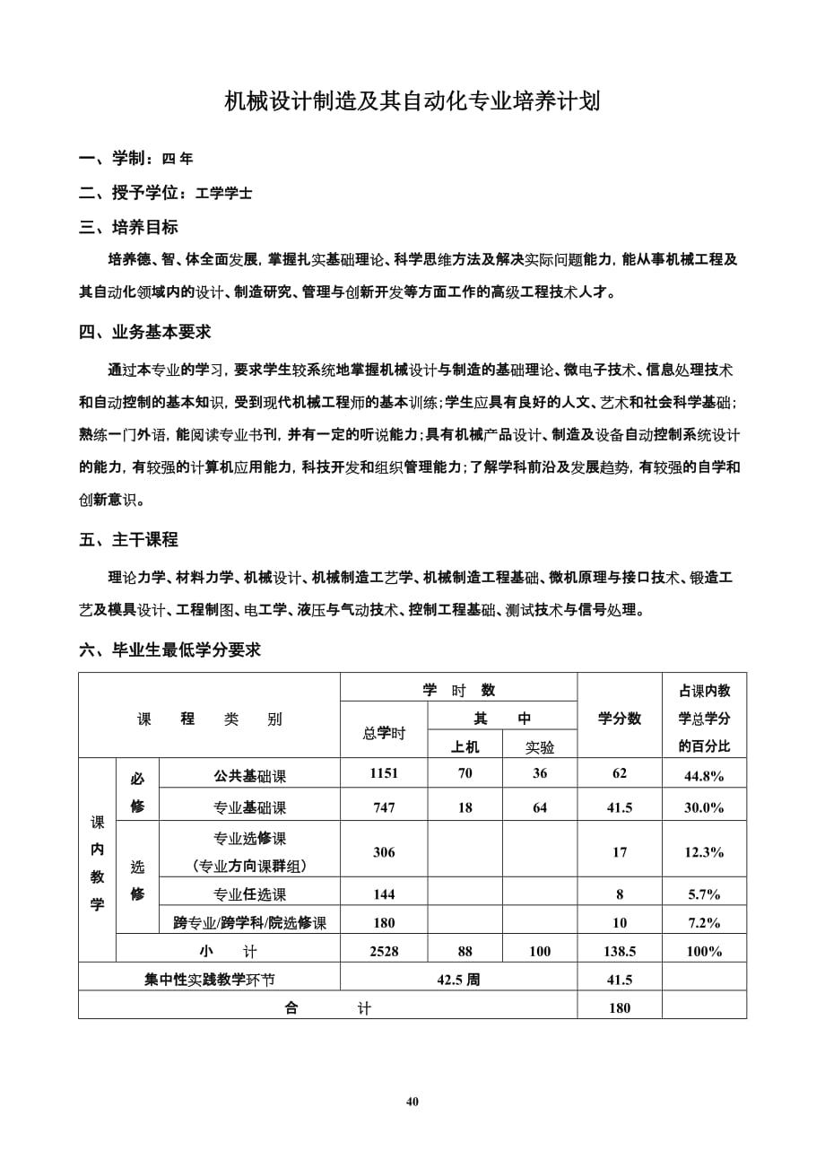 [07]2008机械设计制造及其自动化专业培养计划new_第1页