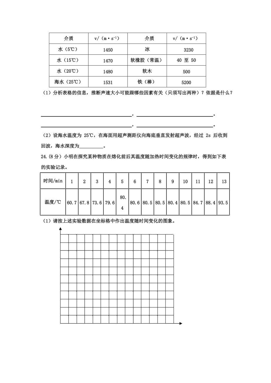 秦皇岛市抚宁学区2020八年级上学期期中模拟考试物理试卷_第4页