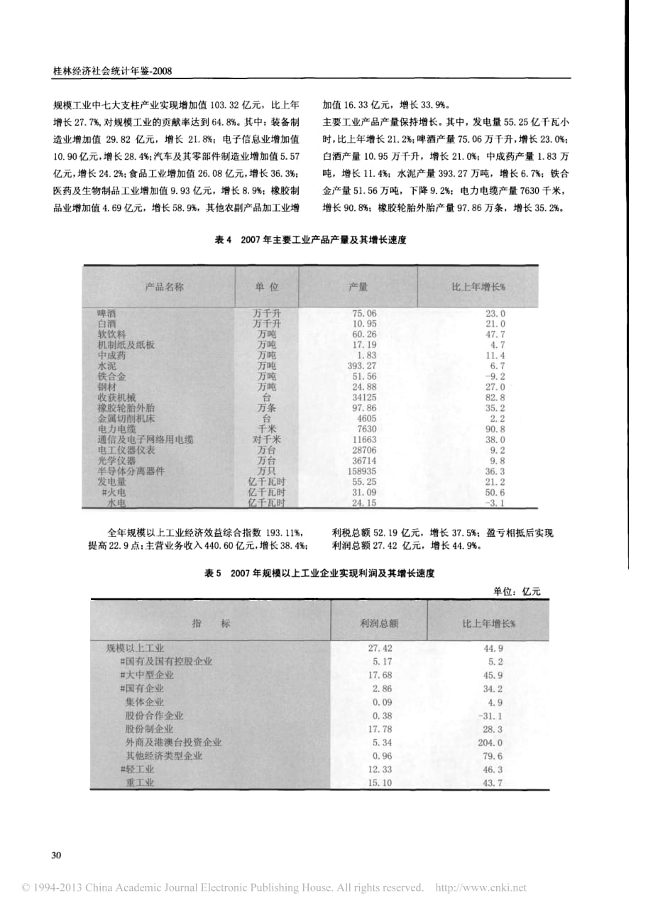 桂林经济社会统计年鉴_胡辽光_总编_特载_2007年桂林市国民经济和社会发展统计_第4页