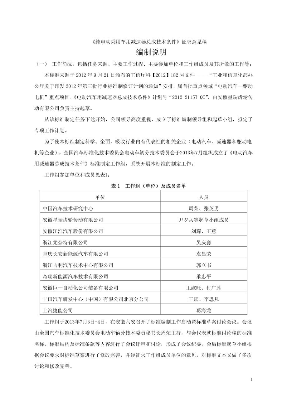 纯电动乘用车减速器技术条件说明资料_第1页