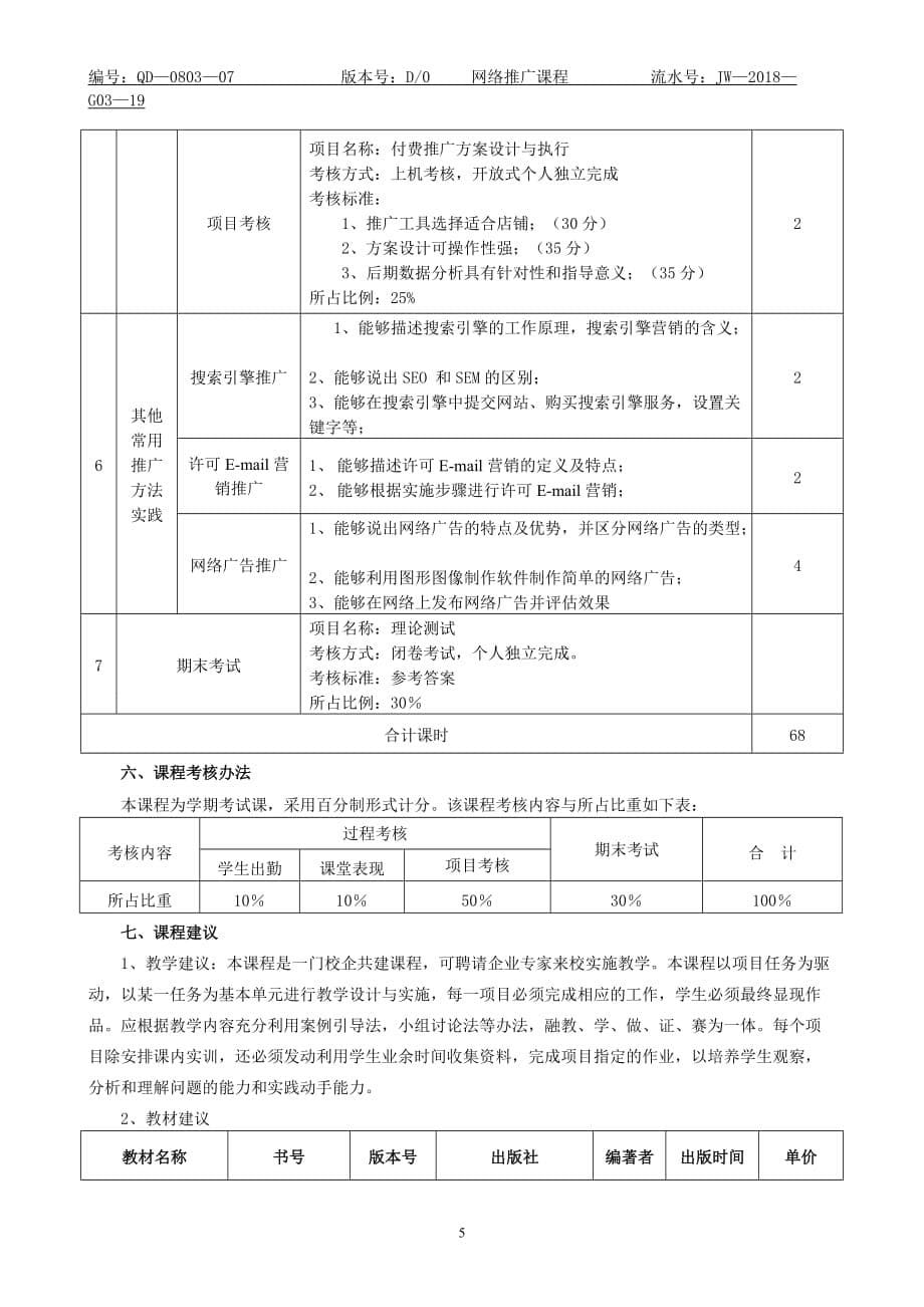 19-《网络推广》课程标准_第5页