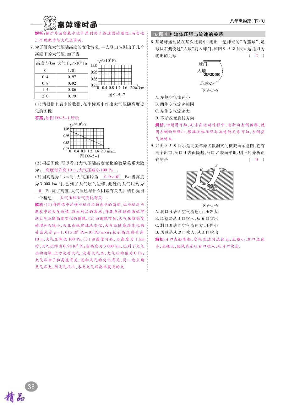 八年级物理下册第九章压强高效训练（pdf）新人教版_第2页