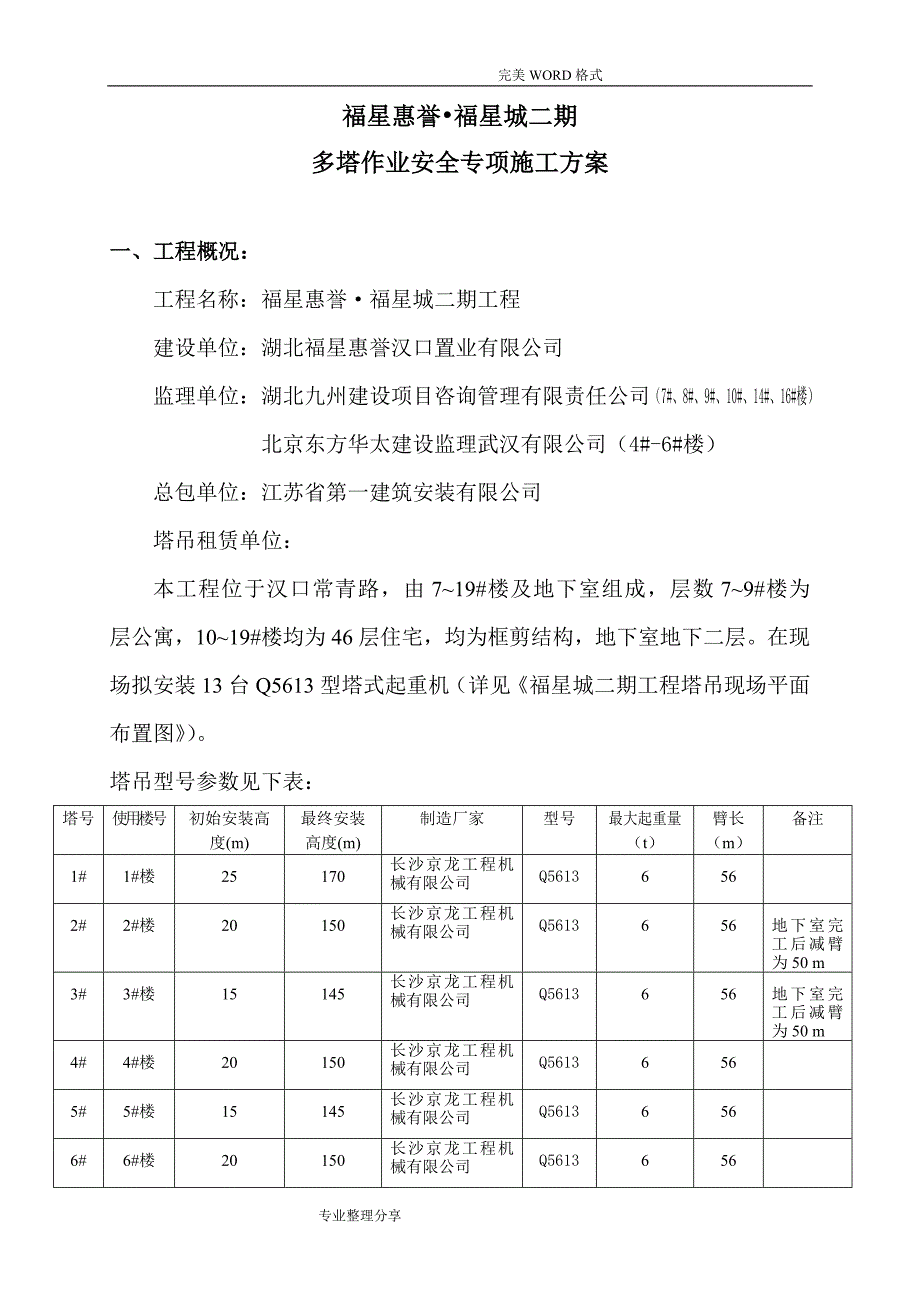 塔式起重机群塔作业专家论证方案说明_第2页