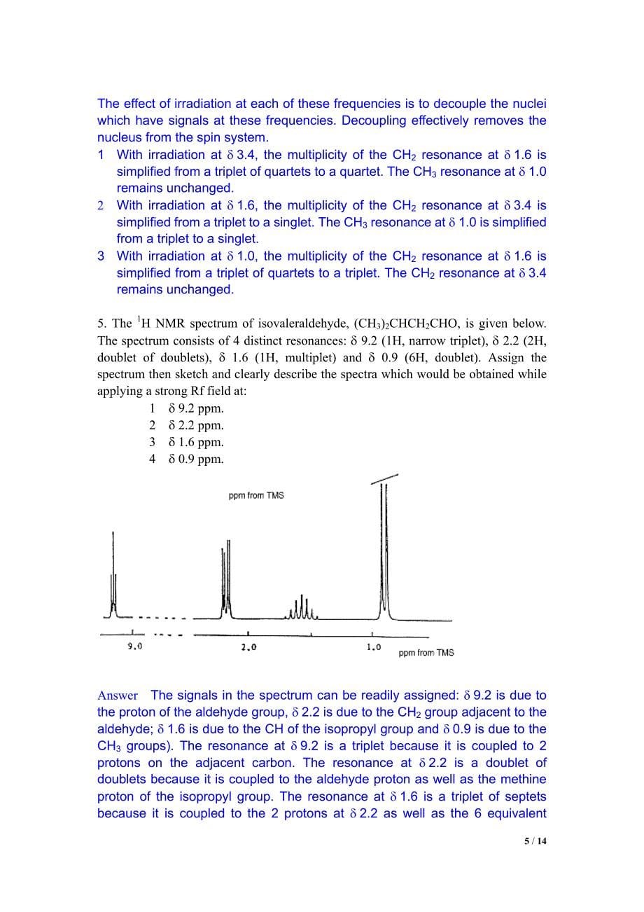 核磁共振核磁共振部分习题及答案_1_第5页