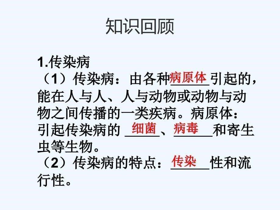 生物人教版初二下册健康地生活 专题复习_第5页