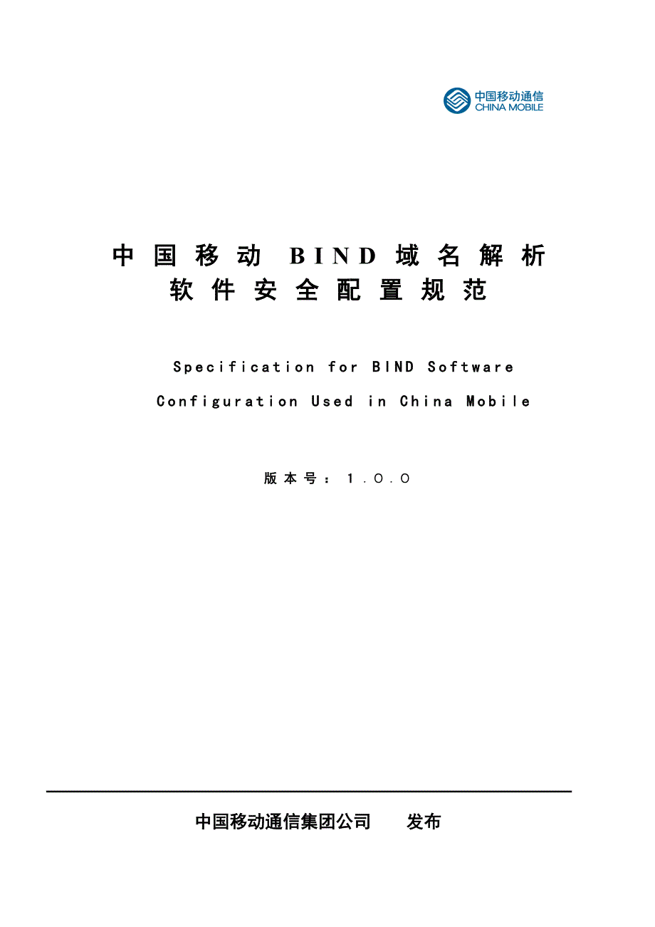 中国移动bind域名解析软件安全配置规范202423033_第1页