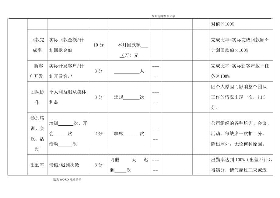 销售人员绩效考核表[精品]_第5页