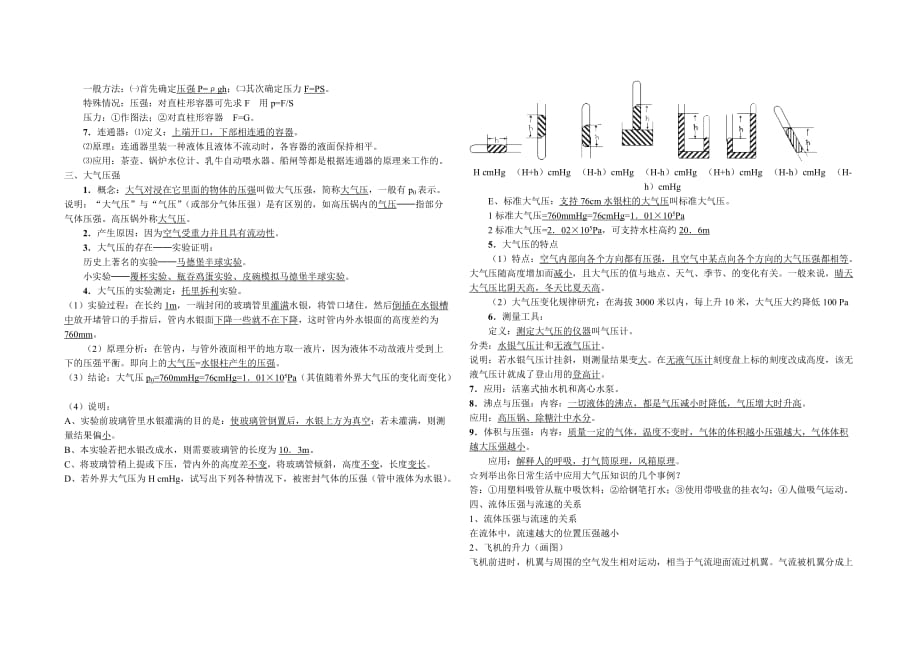 2020苏科版八年级下物理第十章 压强和浮力基础知识_第2页