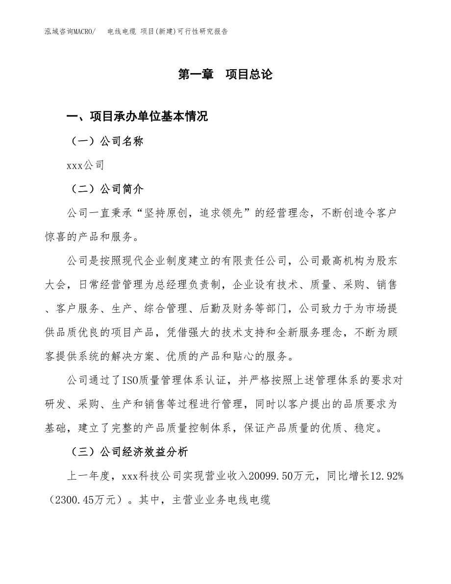 电线电缆 项目(新建)可行性研究报告.docx_第4页