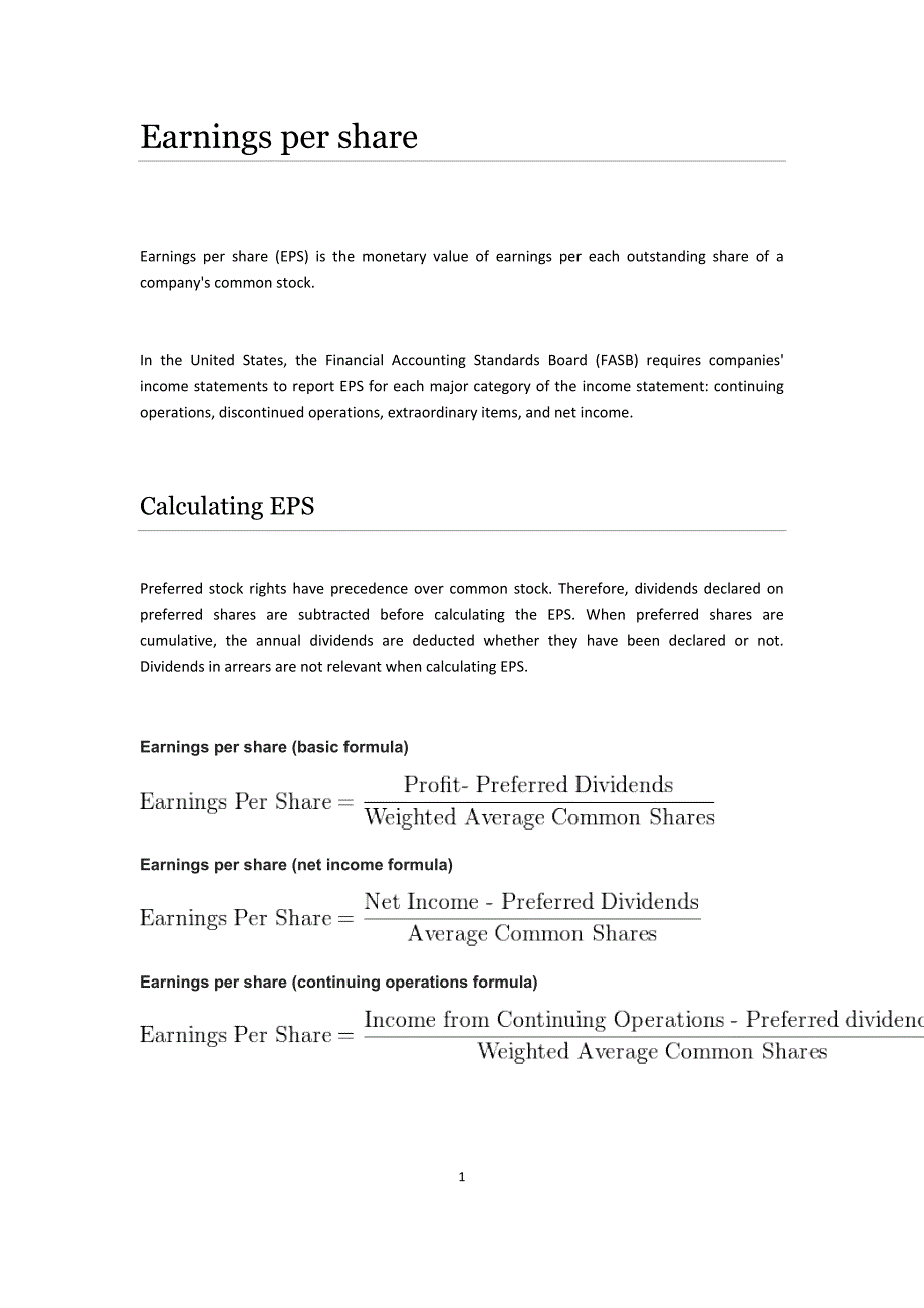 Earnings per share 每股收益_第1页