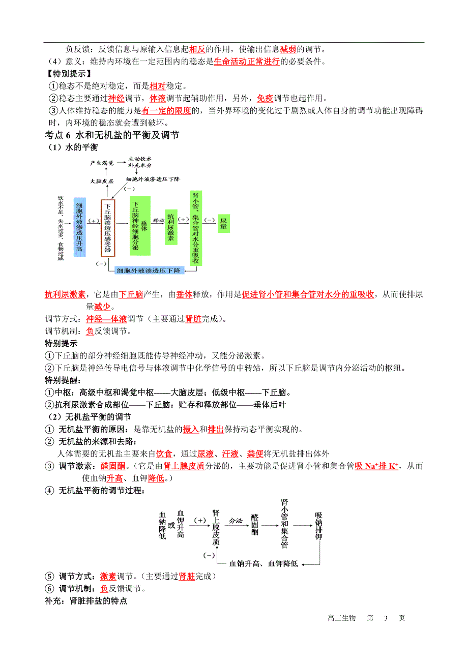 稳态及调节知识点总结_第3页