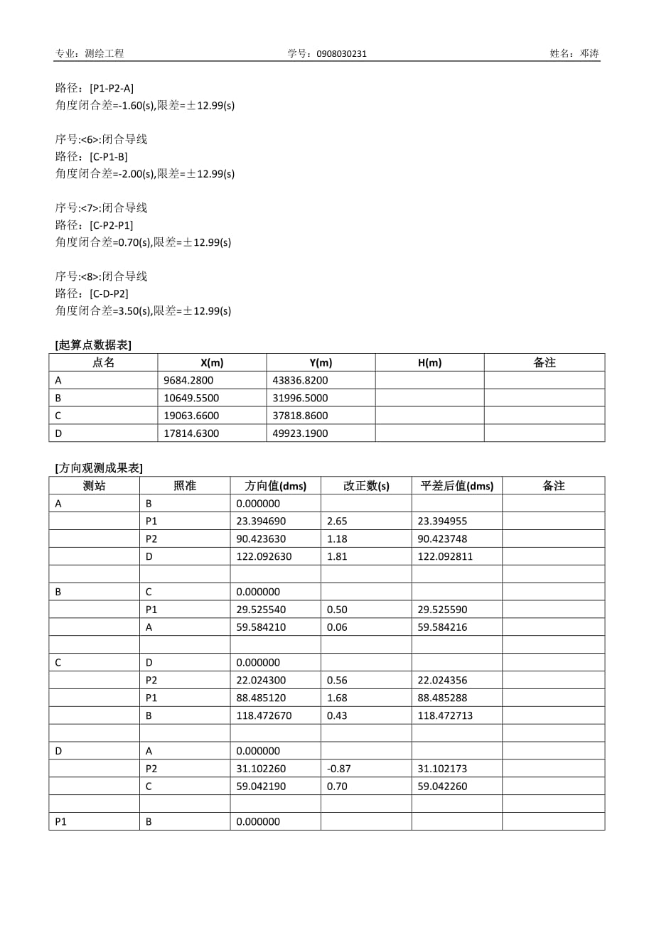 控 制 网 平 差 报 告示范_第2页