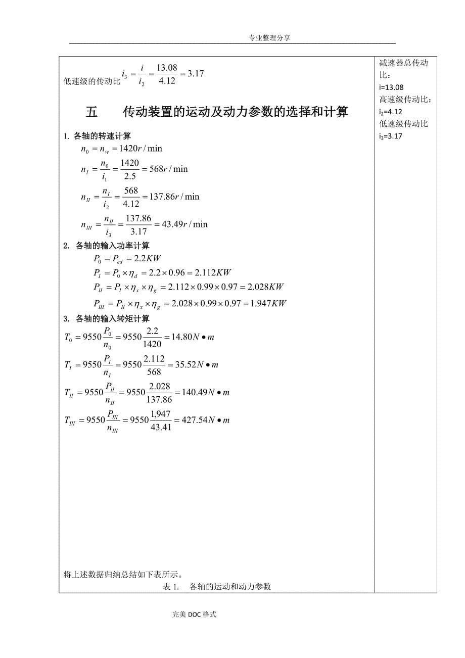 机械设计[双级展开式圆柱齿轮减速器]说明书终版_第5页