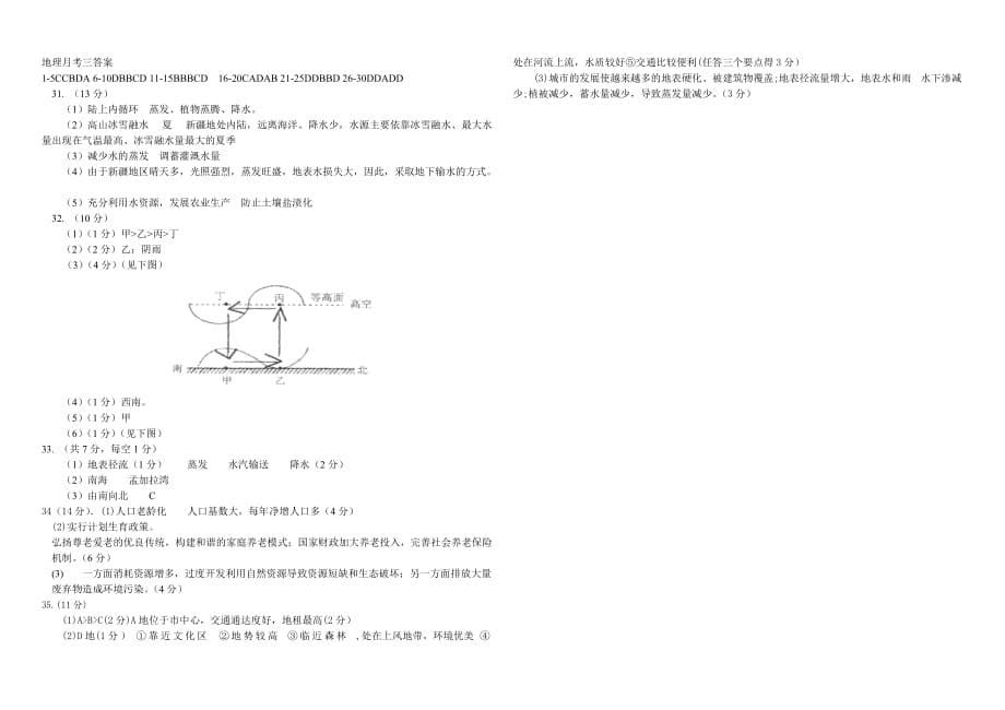 2019年最新题库 年月山东省泰安第十九中学高一上学期第三次月考地理试题_第5页