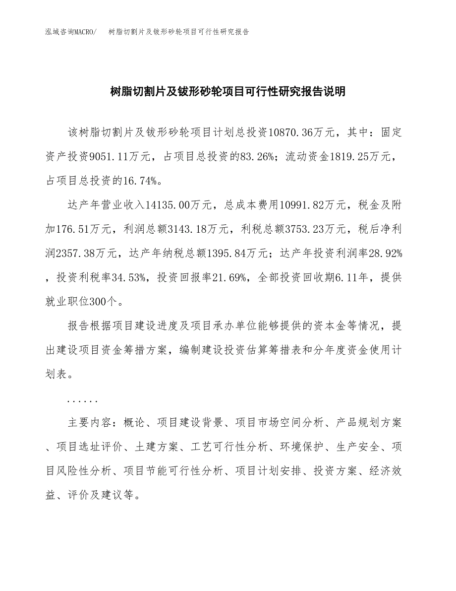 树脂切割片及钹形砂轮项目可行性研究报告(样例模板).docx_第2页