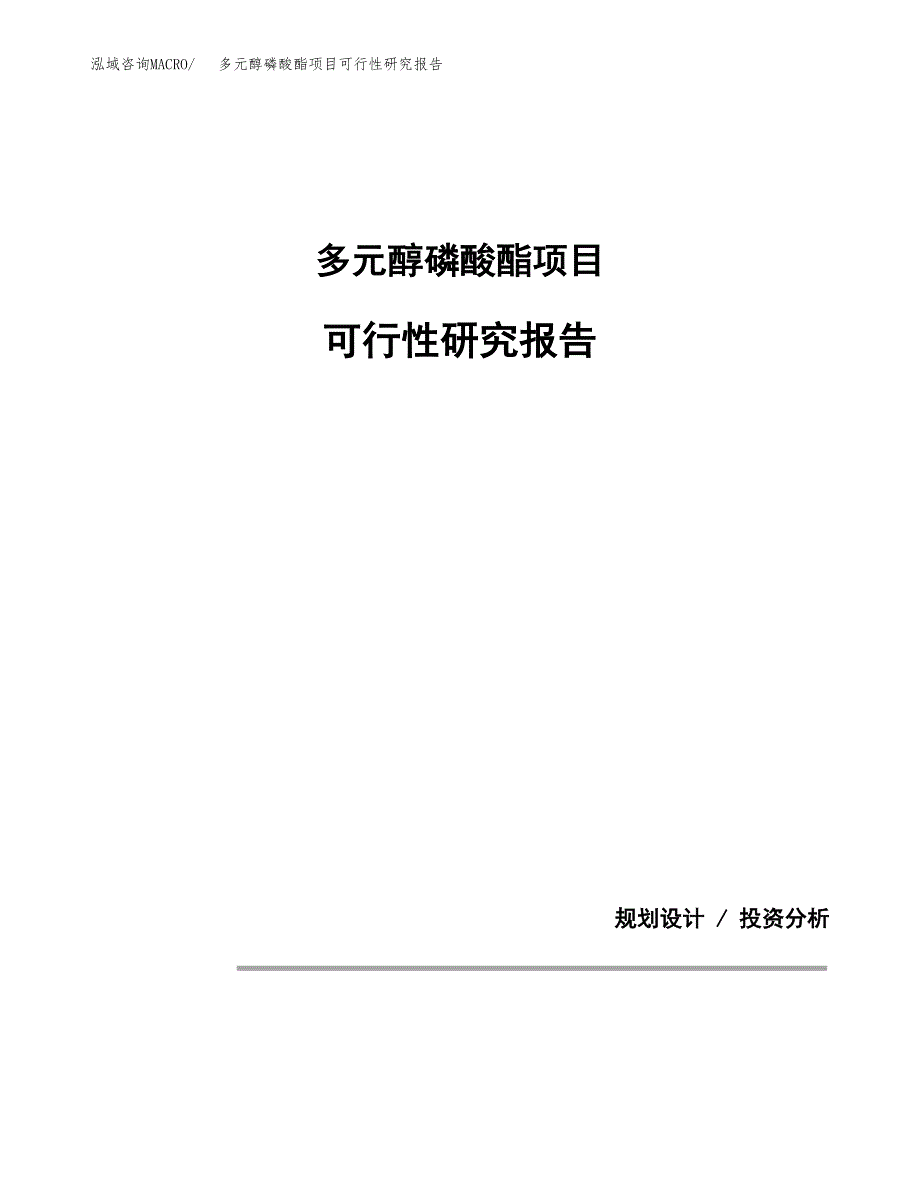 多元醇磷酸酯项目可行性研究报告(样例模板).docx_第1页